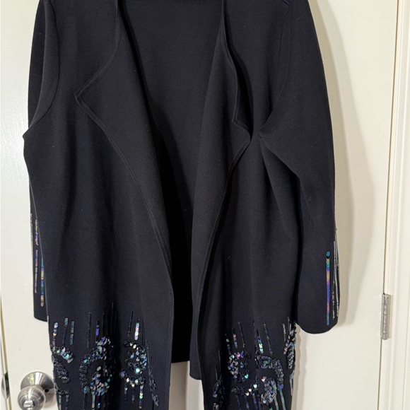 Alfani‎ Black Rainbow Sequins Long Sleeve Cardigan Plus Size 3X - Picture 5 of 10